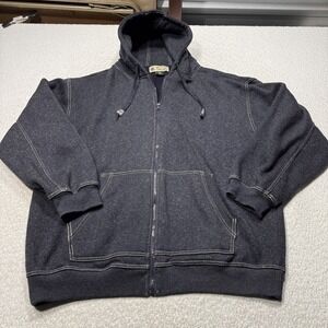 Beyond The Limit Hoodie Mens 2XL Black Heather Zip Hooded Sweatshirt Y2K Lined